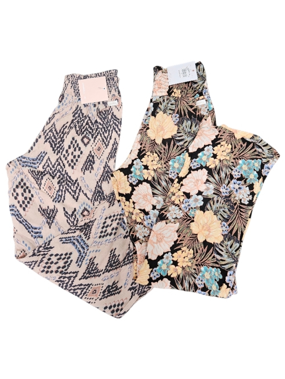 Bundle NWT O'Neill Tommie Macaw & Palmer Geo Wide Leg Palazzo Woven Pants Medium